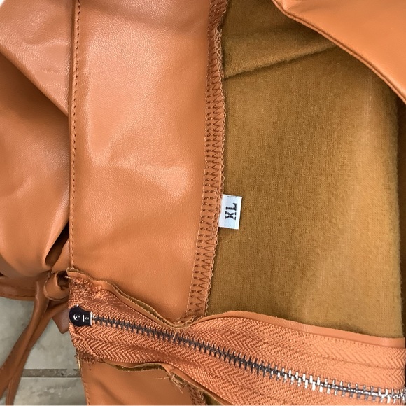 Faux Tan Leather Pants w/strings. Sz XL - Picture 7 of 8